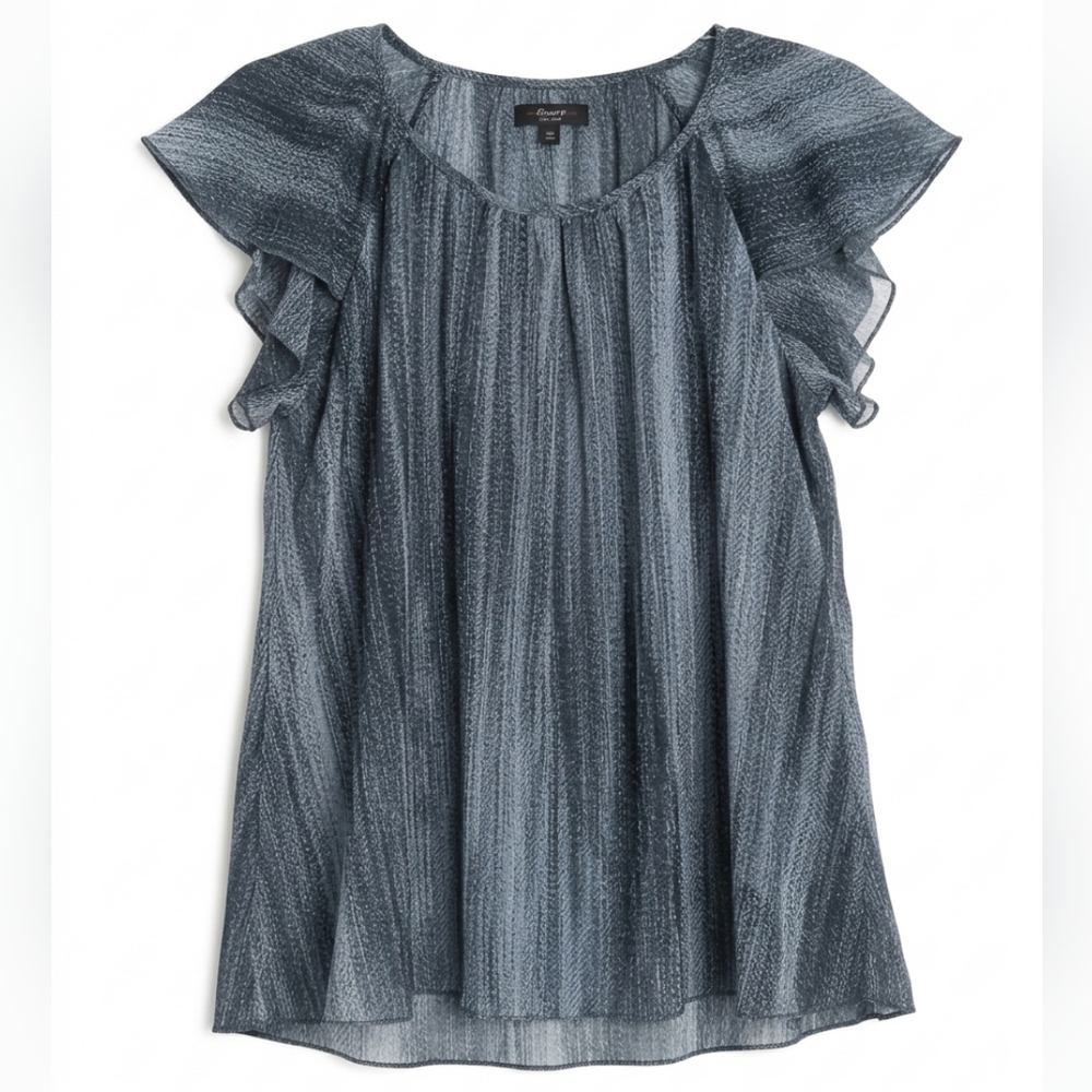 Cocomo Blue Ruffle Sleeve Top
